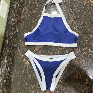 Blue & White Bikini, M NWOT